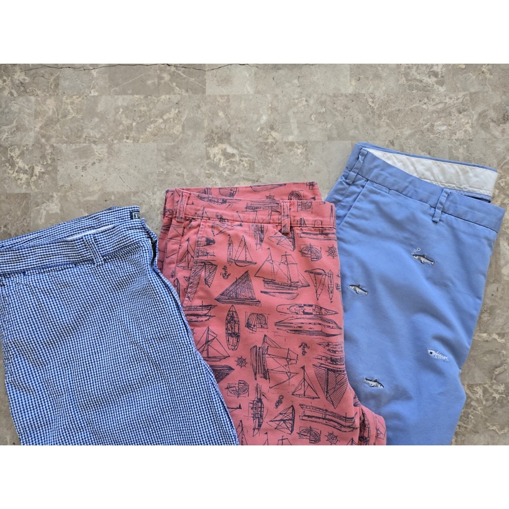 3 Polo Ralph Lauren Chino Shorts Mens 38 Flat Front USA Classic Nautical Preppy